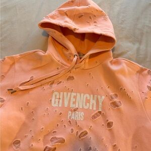 Givenchy baby pink Distressed Hoodie
